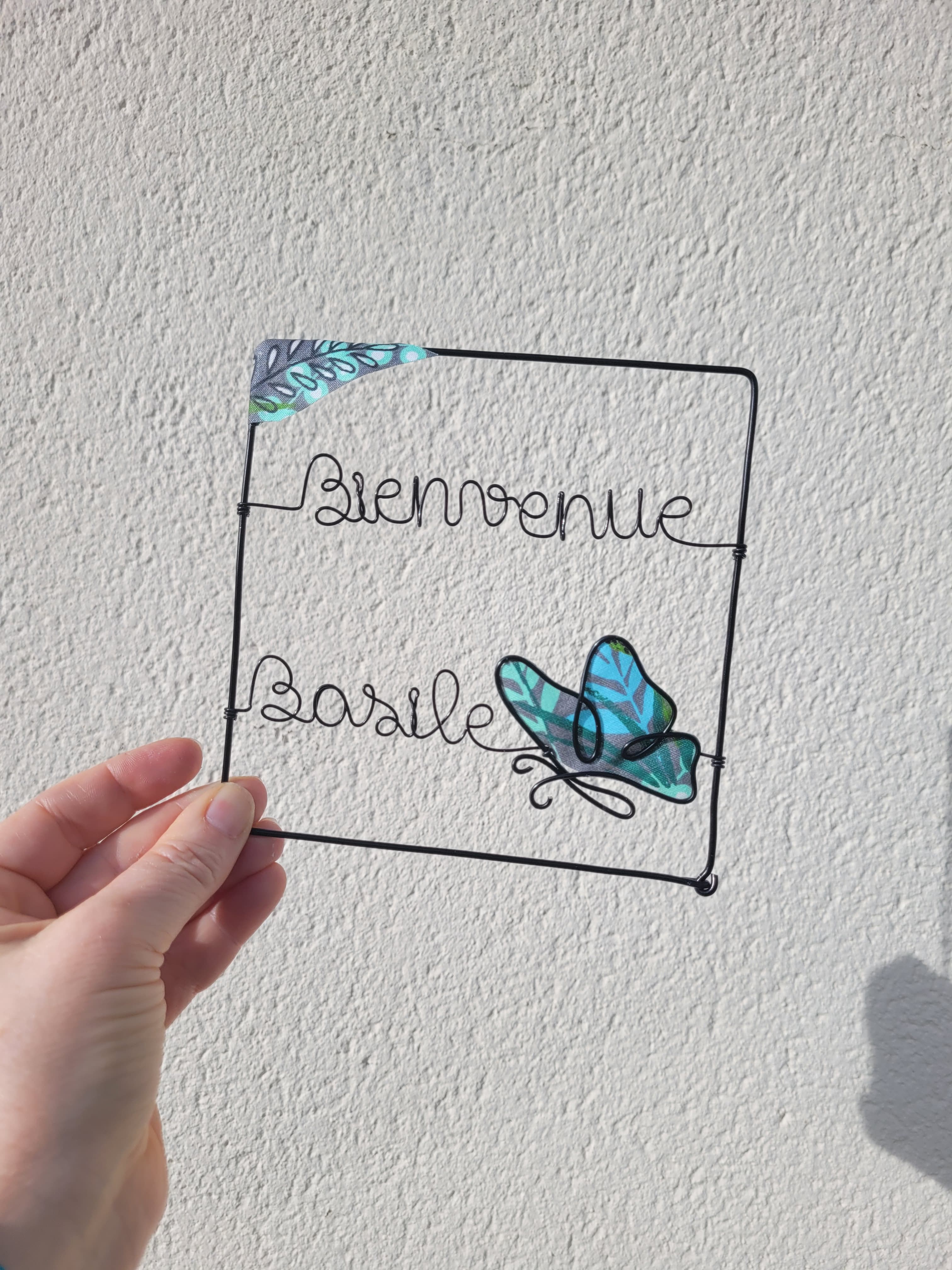 Carte de naissance personnalisée avec prénom en fil d'aluminium — Florifer